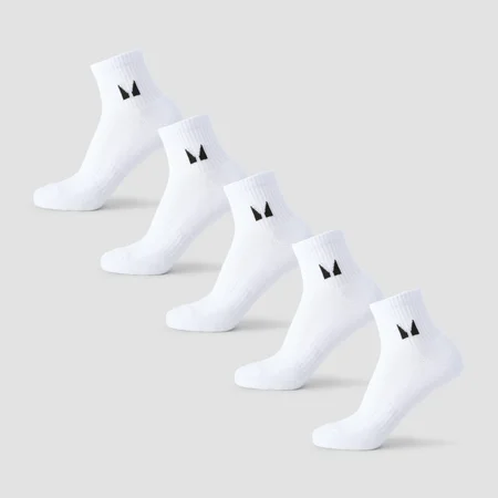 MP Unisex Κάλτσες Αστραγάλου (Πακέτο 5 Τεμαχίων) - Λευκό