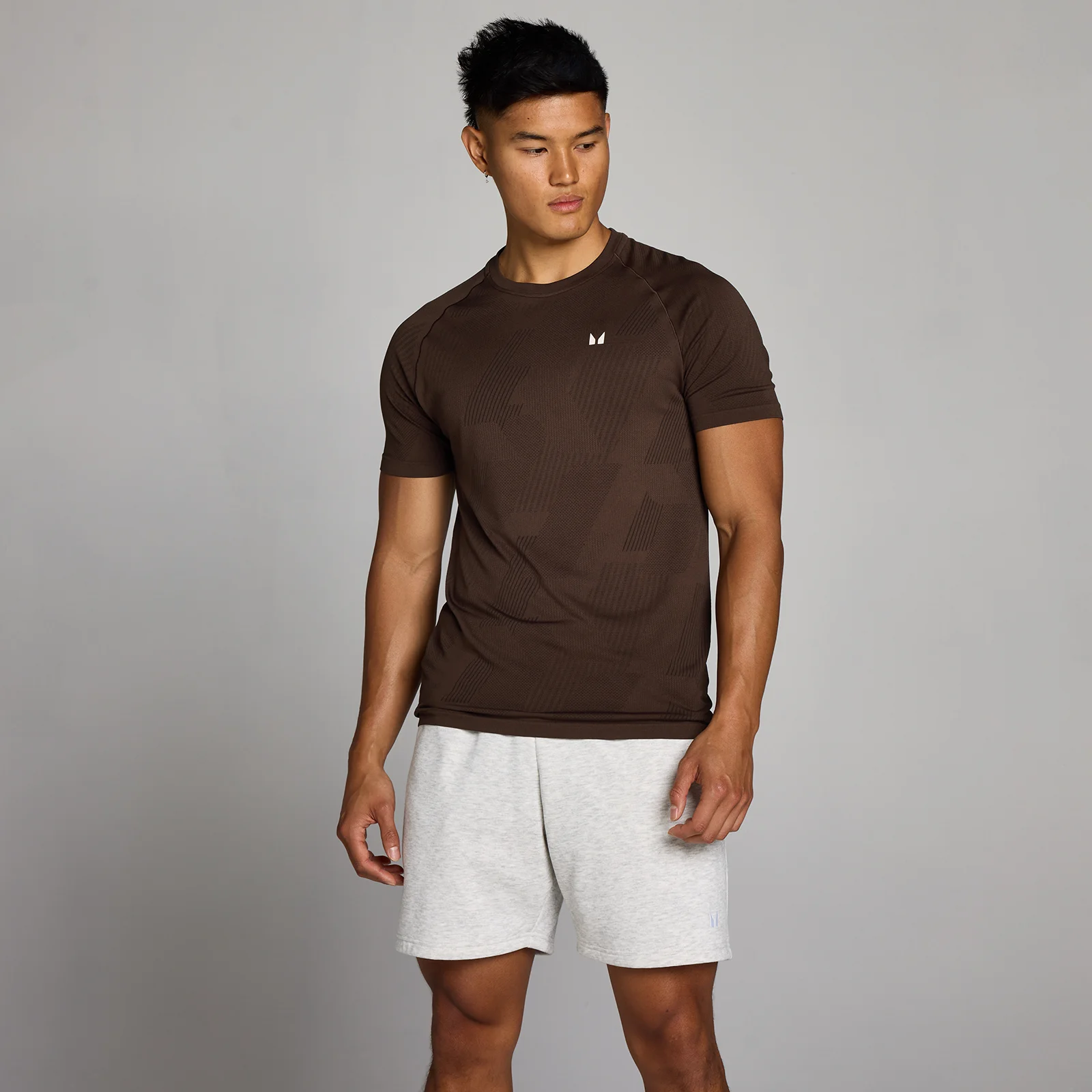 MP Ανδρικό Tempo Pillar Graphic Seamless T-Shirt - Κακάο - XS Εικόνα 1
