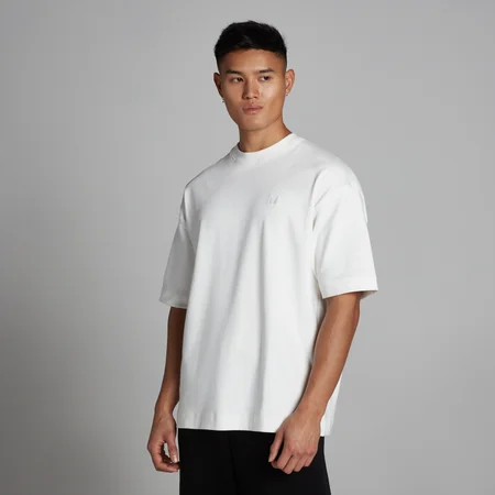MP Ανδρικό Oversized T-Shirt Βαμβακερό - Λευκό