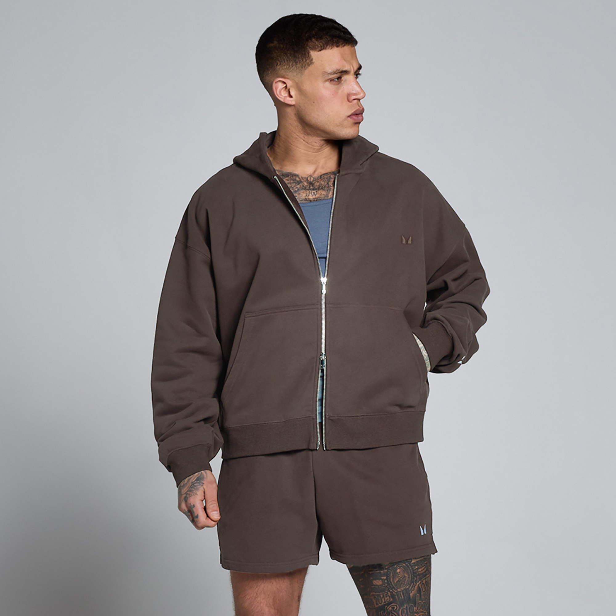 MP Ανδρικό Φούτερ Lift Oversized Loopback 2 Way Zip - Σοκολάτα - S Εικόνα 1