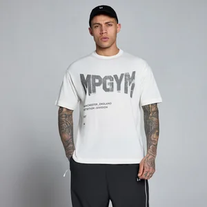 MP Ανδρικό Lift Burnout Βαμβακερό Γραφικό T-Shirt - Retro White - Size M