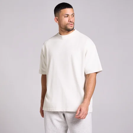 MP Ανδρικό Πλυμένο Oversized T-Shirt Βαμβακερό - Vintage Λευκό