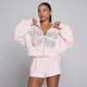 MP Women's Lift Graphic Lightweight Loopback Zip Through Hoodie - Baby Pink