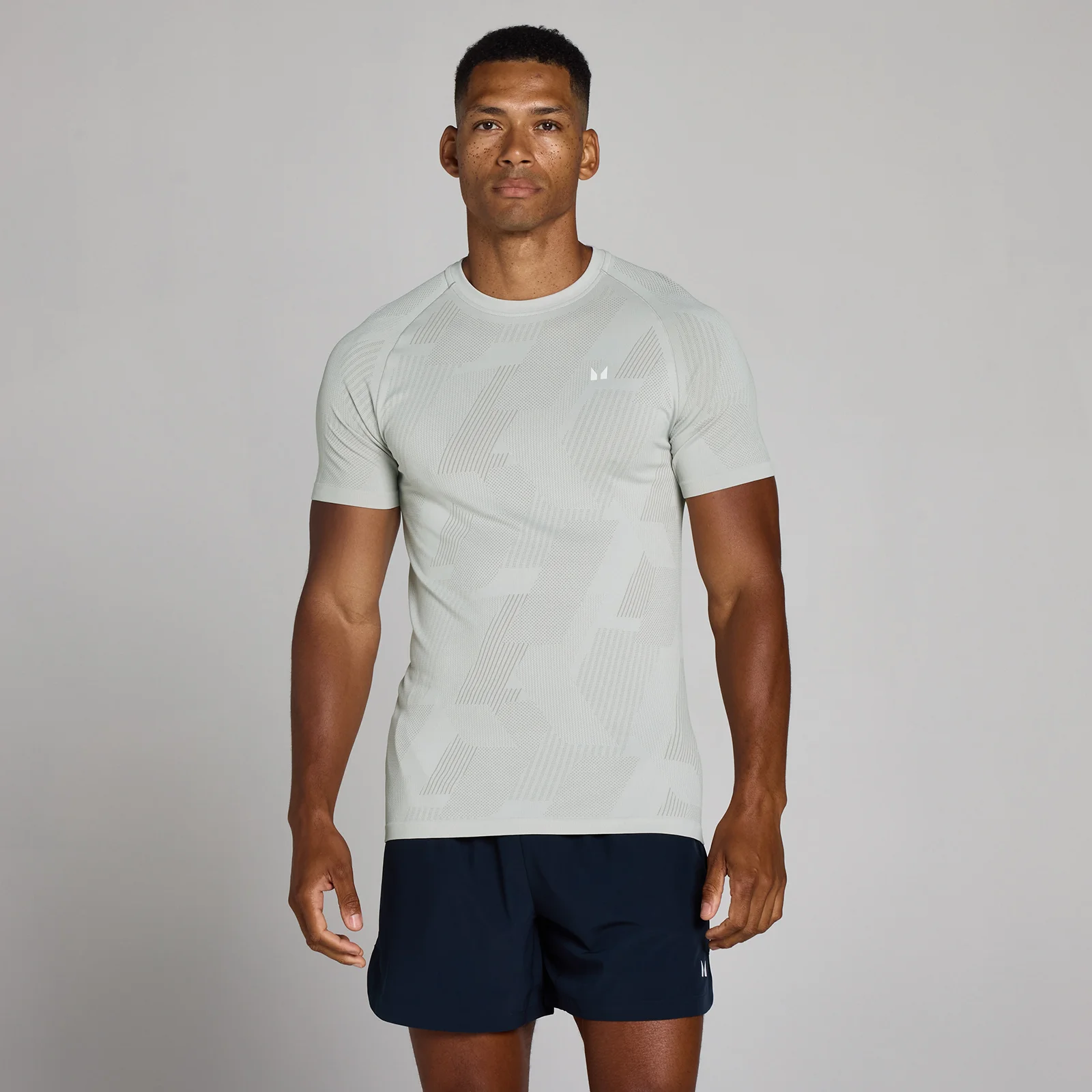 MP Men's Tempo Pillar Graphic Seamless Short Sleeve T-Shirt - Chrome - XS Εικόνα 1