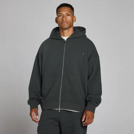 MP Ανδρικό Oversized Loopback Φούτερ με Κουκούλα και Διπλό Φερμουάρ - Washed Black