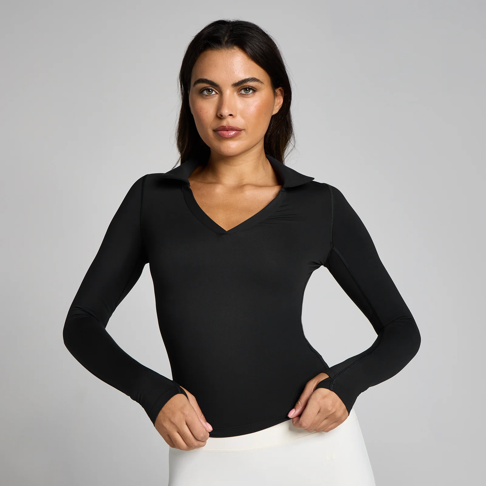 MP Γυναικεία Tempo Long Sleeve Collared Τοπ - Μαύρο - M Εικόνα 1