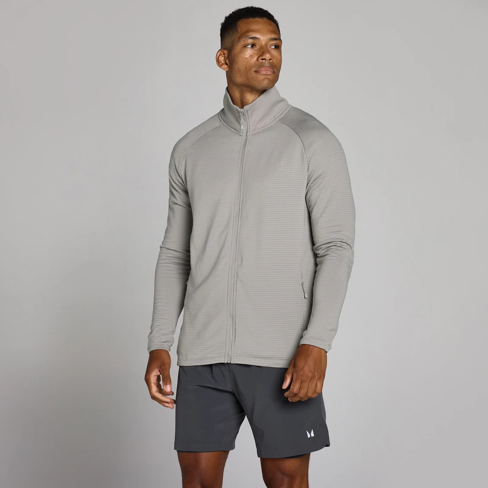 Ζακέτα MP Men's Training Ultra Gridded Zip Through - Γκρι Chalk - XS Εικόνα 1