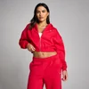 MP Γυναικεία Basic Zip Through Cropped Φούτερ με Κουκούλα - Chilli