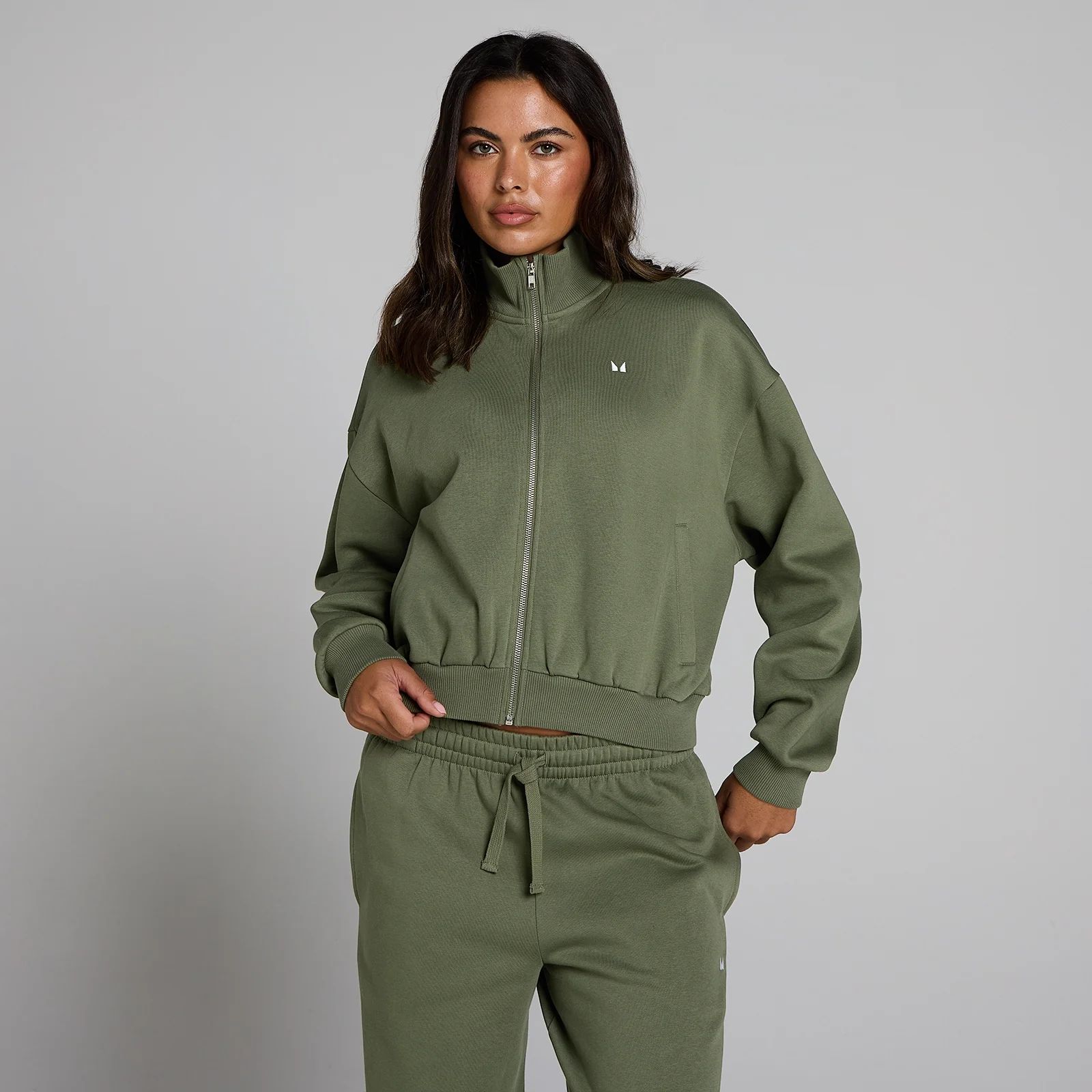 MP Γυναικείο Bomber Jacket Basics με Φερμουάρ - Ξεβαμμένο Λαδί - XS Εικόνα 1