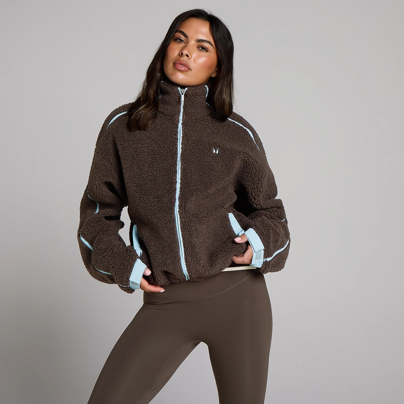 MP Γυναικείο Fleece Jacket με Φερμουάρ και Woven Binding - Σοκολάτα - XS Εικόνα 1