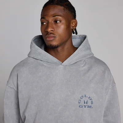 MP X Gold's Ανδρικό Washed Graphic Oversized Φούτερ με Κουκούλα - Steel Blue - L Εικόνα 6