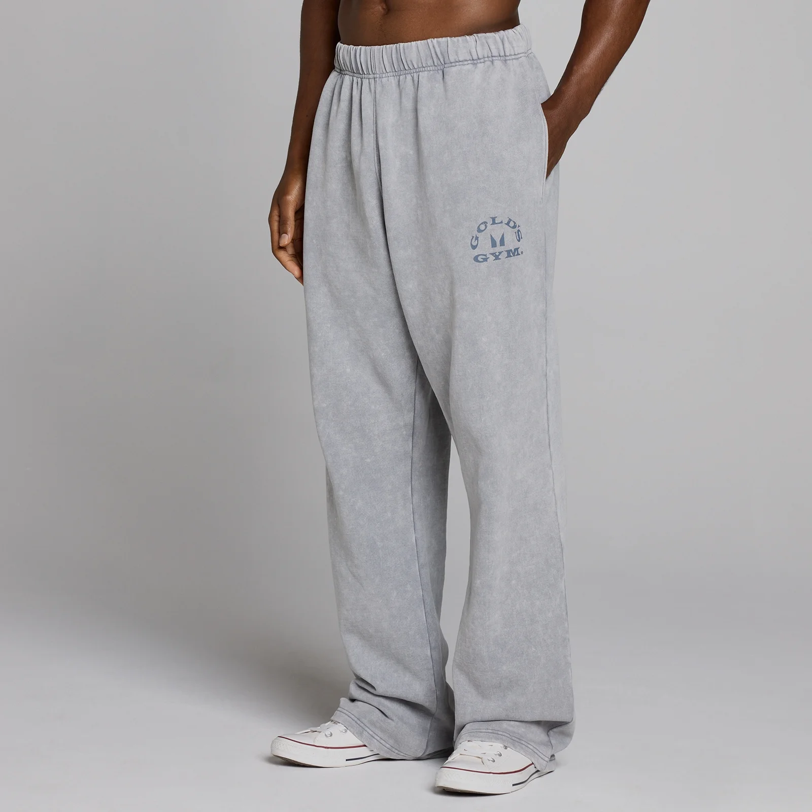 MP X Gold's Ανδρικό Washed Graphic Oversized Παντελόνια Φόρμας - Steel Blue - L Εικόνα 3