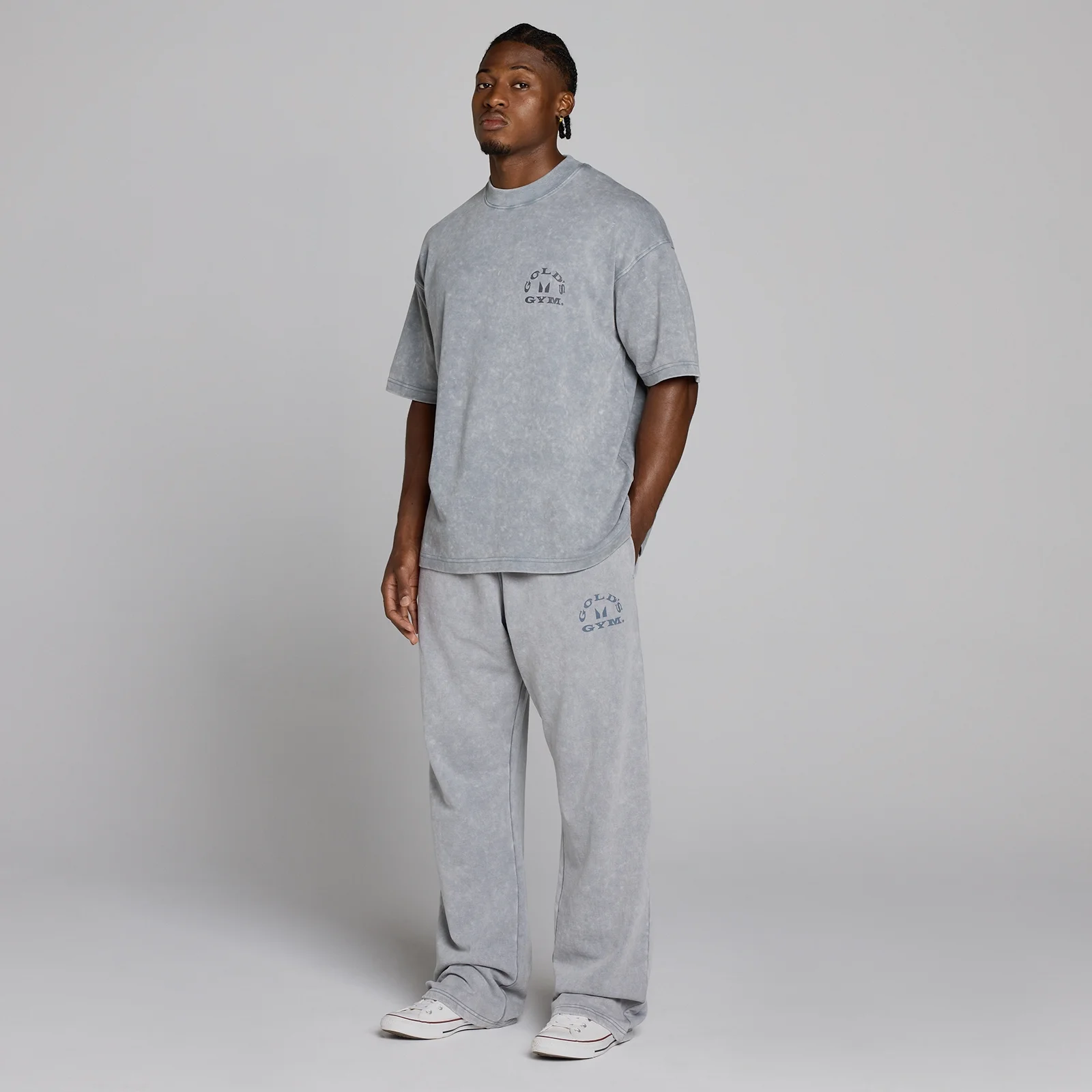 MP X Gold's Ανδρικό Washed Graphic Oversized Παντελόνια Φόρμας - Steel Blue - L Εικόνα 5